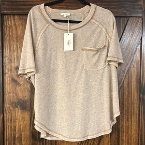 LA MIEL Light Beige Short Sleeve Pocket Tee